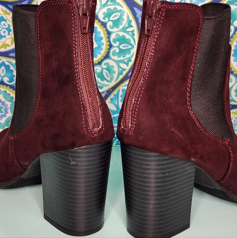 Attention Burgundy Ankle Booties